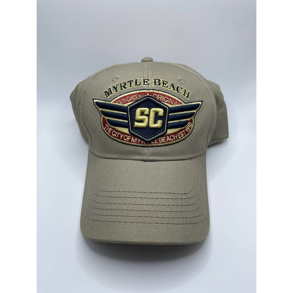 777 Lucky Myrtle Beach Hat South Carolina Unisex Cap Adjustable Khaki Red Black